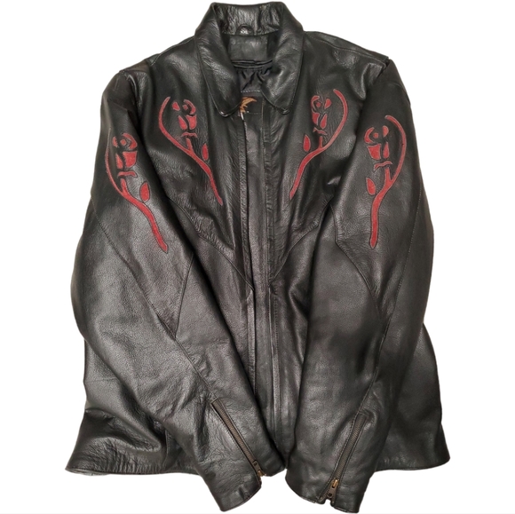 Jamin Leather Jacket w/inlays and Removable Liner Men's XXL Motorcycle Coat - Picture 2 of 10